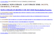 Tablet Screenshot of eportal.oauife.edu.ng